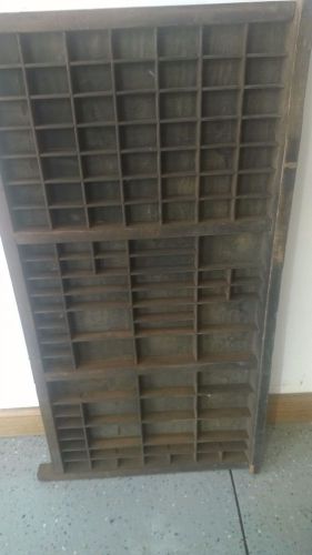 Letterpress type drawer full size, California Job case different size spaces.