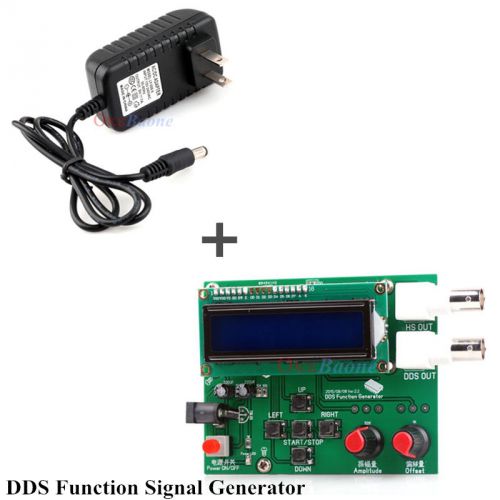 Dds function signal generator module sine square sawtooth triangle wave +adaptor for sale