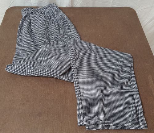 Ec regent chefs pants 4xl x 35 1/2&#034; elastic waist zippered houndstooth laundered for sale