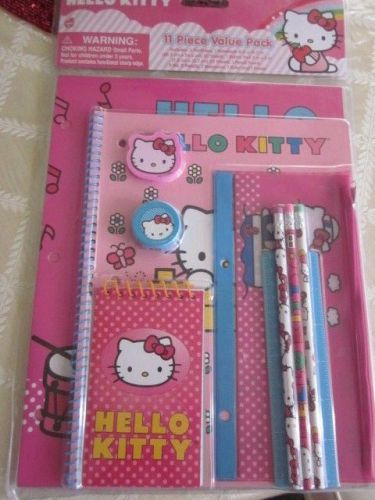 Hello Kitty Stationary Value Pack, Back to School 11 Piece Pack Pencils Notebook