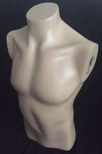 USED MALE HALF BODY PLASTIC MANNEQUIN FORM
