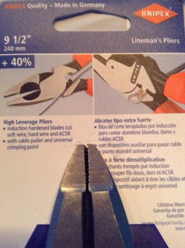 Knipex Lineman&#039;s Pliers - 9 1/2&#034; (240mm)