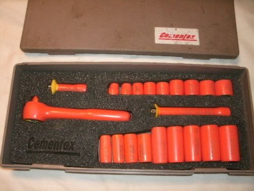 cementex 21 pc insulated shallow and deepwell 3/8 socket set sae