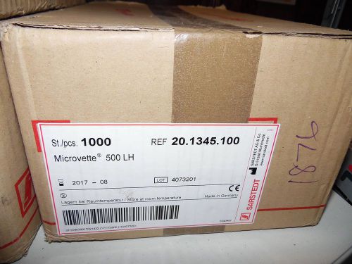 NEW Sarstedt Microvette 500 Capillary Systems 500 LH 20.1345.100 CASE OF 1000