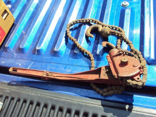 VINTAGE ANTIQUE COFFING CHAIN HOIST COME ALONG CHAINFALL