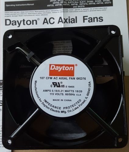 Dayton, 107 CFM AC AXIAL FAN 6KD76 + 2 FAN GRID