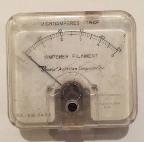 Microamperes Trap 0-5 0-.25 Amperes Filament Bendix Aviation F.S. 250 UA D.C.