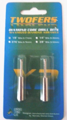 DIAMOND CORE DRILL BITS FOR STAINED GLASS TWOFERS  1/8&#034; DRILL BITS NEW  UNOPENED