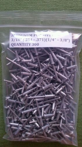 Aluminum pop rivets 3/16&#034; (.251-.371)(1/4&#034;-3/8&#034;) 1 pound over 300! free shipping for sale
