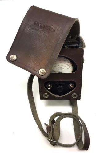 Vintage bell system points meter ks-8455 with heavy cowhide leather carry case for sale