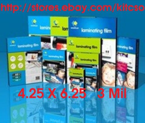 3 Mil Laminating Film Sheets Photo 4.25 x 6.25  200- Pack