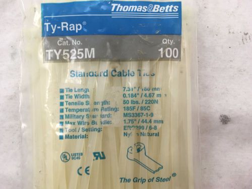 Thomas &amp; Betts Ty-Rap TY525M 7.31&#034; 50lb Natural 100/bag