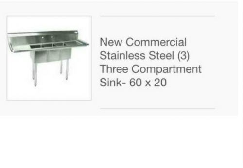 3 compartment stainless steel sink