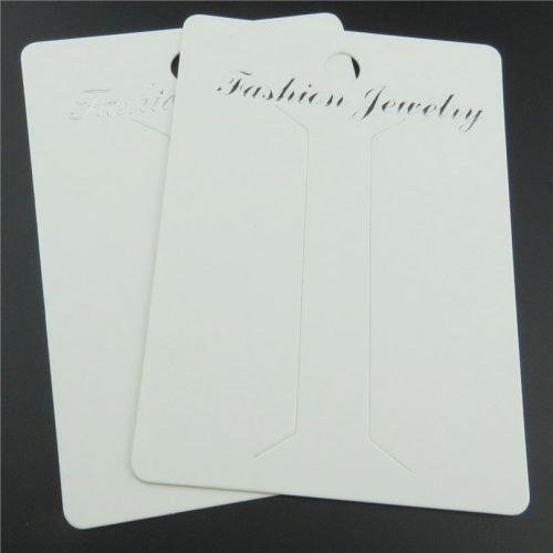 50X 88mm White Paper Brooch Hair Clip Hairpin Fashion Jewelry Display Hang Cards