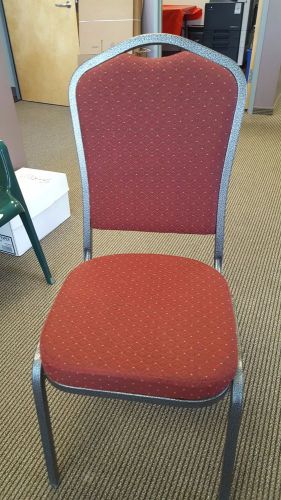 stacking chairs, metal, padded (4)