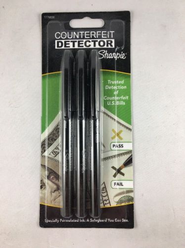 New 3 Pack Counterfeit Detector Pens Made By Sharpie 1778830
