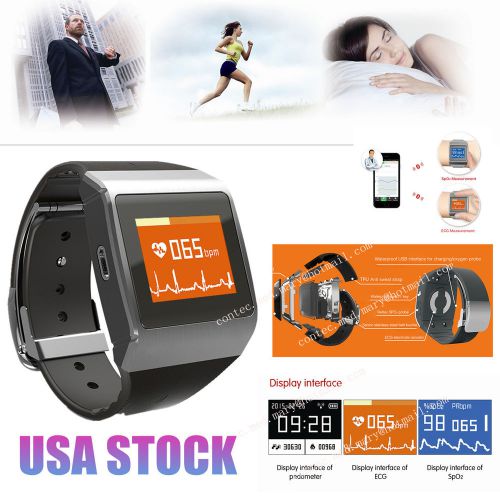 FDA CONTEC CMS50K Wearable SpO2/ECG  Wireless Bluetooth Smart Watch Color OLED
