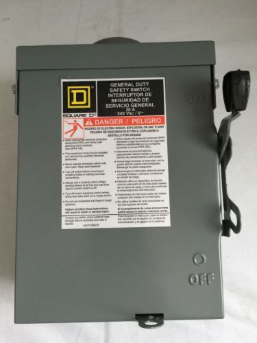 SQUARE D GENERAL DUTY SAFETY SWITCH 30 AMPS DU221RBUP BRAND NEW IN BOX