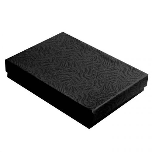 LOT OF 6 BLACK COTTON FILLED BOXES JEWELRY BOX Lg NECKLACE SET BOX 7 1/8&#034;x5 1/8&#034;