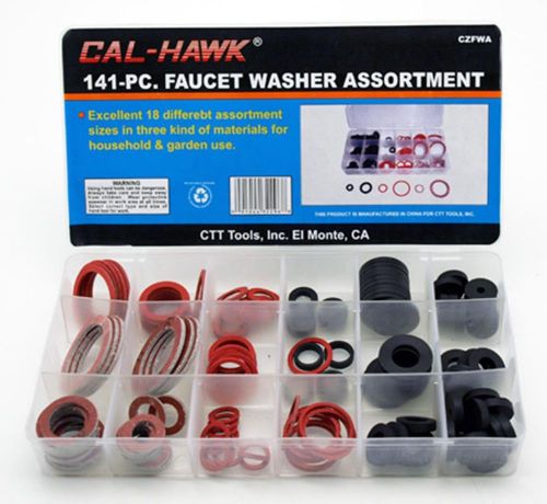 Cal Hawk CZFWA 141-pc. Faucet Washer Assortment Kit 18 Differnt Assorted Sizes