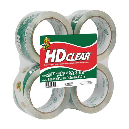 Duck brand hd clear high performance packaging tape 1.88-inch x 54.6-yard cry... for sale