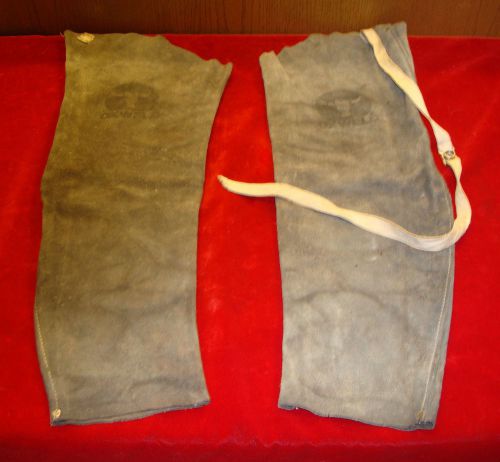 Oxweld leather welding sleeves 23&#034; l / gray ** missing strap ** left arm for sale
