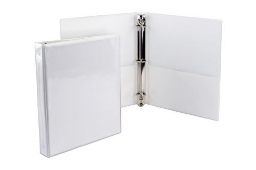 Set of 12 Staples Simply .5-inch Round 3-Ring View Binder, White