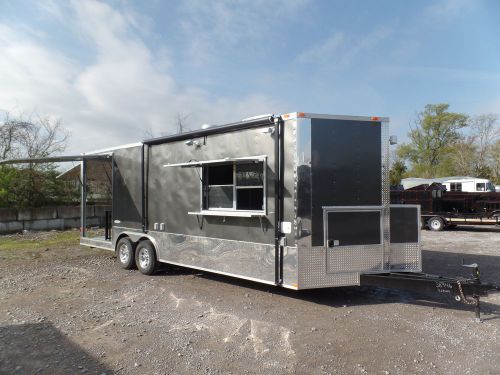 Concession trailer 8.5 x 24 charcoal gray food event catering for sale
