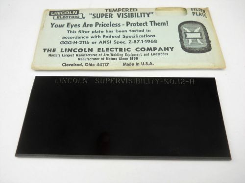 VINTAGE LINCOLN SUPER VISIBILITY WELDING FILTER PLATE #12.Never used.Mint Cond
