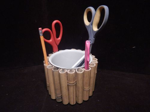 Bamboo Sticks Pen, Pencil Holder/Organization. Office/Home decor. Handmade