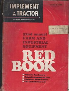 Old Vintage 1968 Manual Implement &amp; Tractor 52nd Annual Farm Industrial Red Book