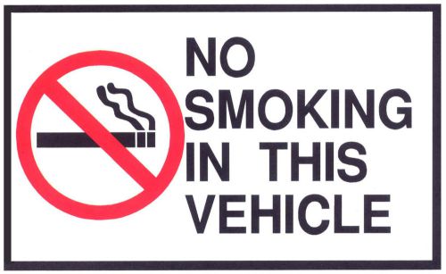 No Smoking in This Vehicle Magnet 3.25&#034; by 5.25&#034; anti-smoking decal for car