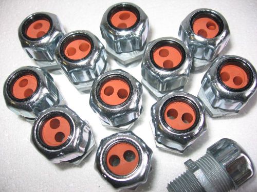 Lot of 12) Thomas &amp; Betts 2520-2 Liquid Tight 1/2&#034; Conduit Cord Connector 2-Wire