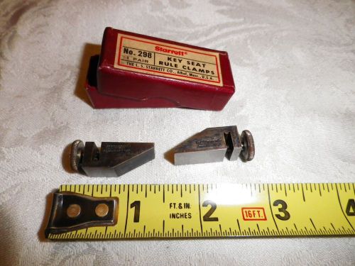 Starrett #298 pair of Key Seat Rule Clamps in box  Excellent