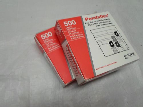 2 packs of 500 labels each: pendaflex end tab labels: &#034;15&#034; in black and &#034;h&#034; lav. for sale
