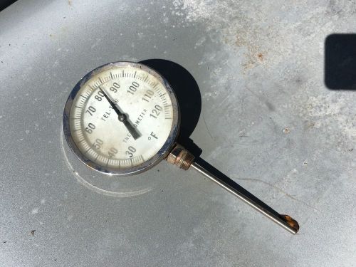 BIG 5&#034; TEL-TRU Industrial Thermometer Range 25-125 Deg. F. Stainless Pipe