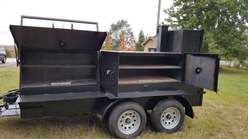 BigFoot Double Axle BBQ Pro Smoker Grill Trailer Food Mobile Catering Barn Doors