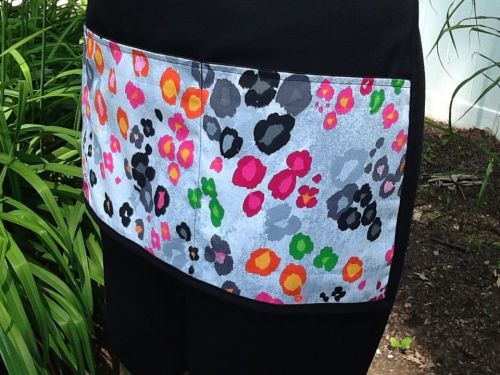 BLACK Animal Print 3 POCKET WAITRESS WAIST BAR SERVERS  Resturant Classyaprons