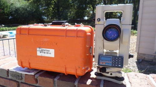 Pentax PTS- III 10 Total Station Surveying Instrument with case