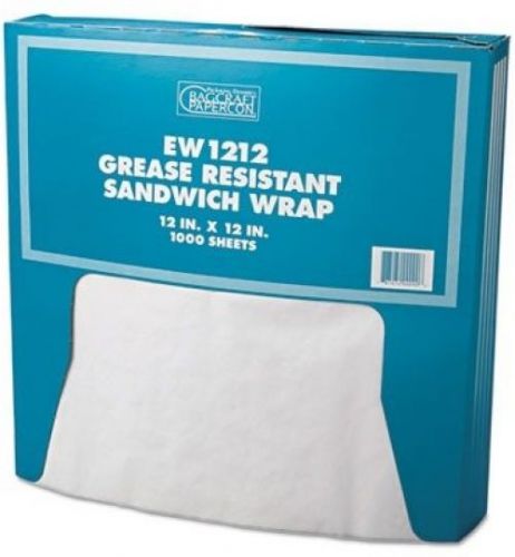 BGC Grease-Resistant Paper Wrap/Liner, 12 X 12, White, 1000/Box, 5 Boxes/Carton