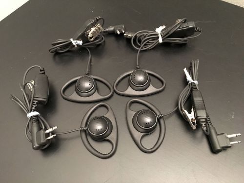 4 d ring ptt headsets earpiece for motorola radios cls1110 cls1410 rdu2020 bpr40 for sale