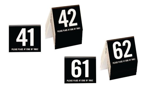 Plastic Table Numbers 41-80 Tent Style, Black w/white number, Free shipping