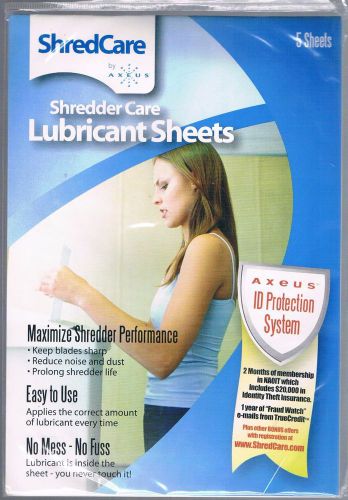 ShredCare Shredder Lubricant Sheets 5 per Pack- Keep Blades Sharp &amp; Prolong Life