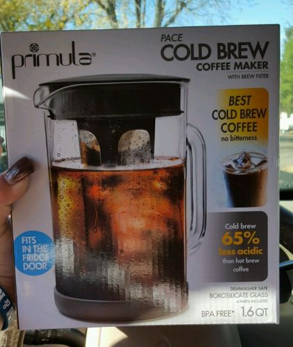 Primula PCBBK-5351 Pace Cold Brew Coffee Maker, 1.6 Quart, Clear