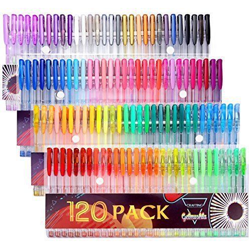 Gelmushta Gel Pen Set with Case (Pack of 120)