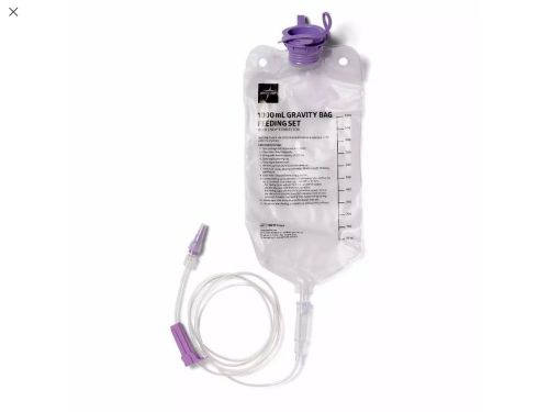 Medline EntraFlo Gravity Feeding Bag Set 1000mL - With ENFit Connector ,30 Pcs