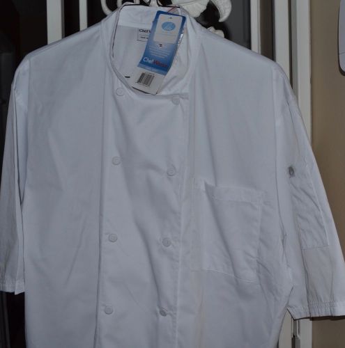 CHEF WORKS Montreal Cool Vent Chef Coat WHITE NWT SZ MEDIUM