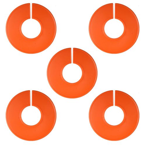5 NEW Blank Orange Plastic Clothing Size Dividers Rack Ring Closet Divider