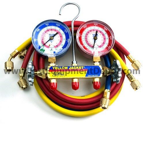 Yellow jacket mechanical manifold gauge set, 2-valve 42004 for sale