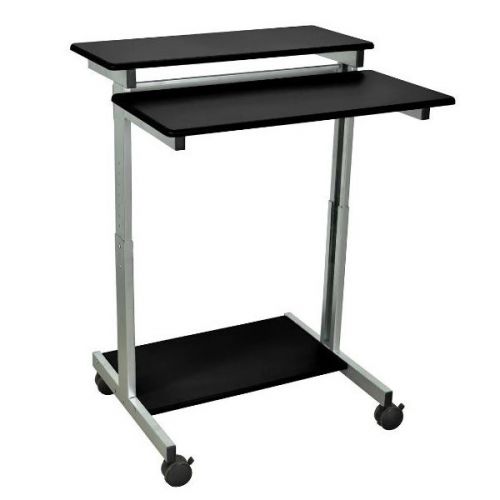 Luxor 31.5w x 23.6d mobile stand-up computer desk presentation cart, black for sale